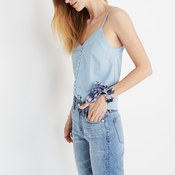Madewell Denim Button-Down Cami Top - Picture 2 of 7